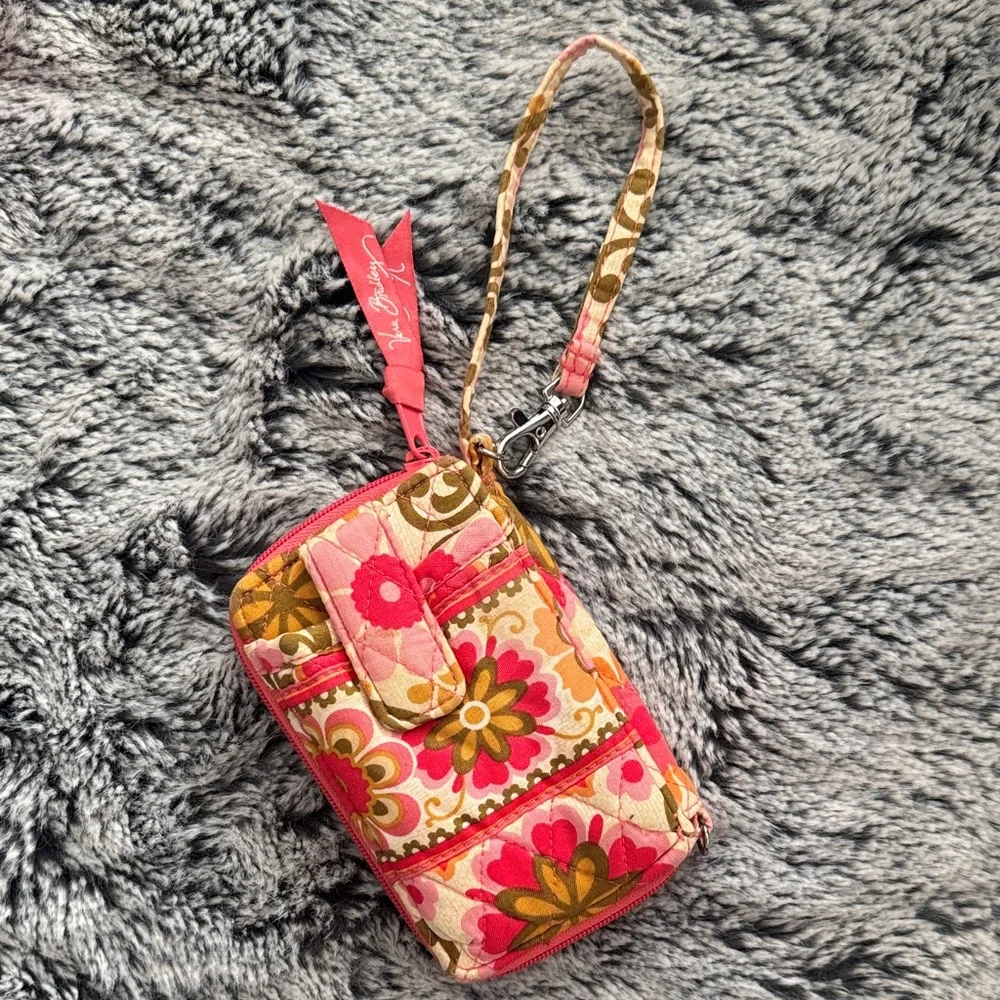 Vera Bradley Quilted Floral Wristlet Wallet - Pink, Orange, Bronze - Picture 2 of 3